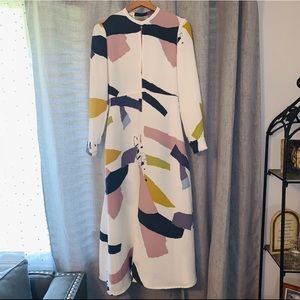 Rachel Comey long sleeved multicolored midi dress.